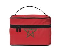 WXZYFP Flag of Morocco Travel cosmetic bag, essential for outdoor travel enthusiasts, has a simple internal structure., Black, One Size