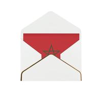 WXZYFP Flag of Morocco White Gold-edged pearlescent paper greeting card, the paper is thick and tough, and it can be opened and closed by folding.