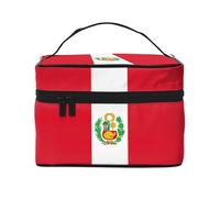 WXZYFP Flag of Peru Multifunctional portable cosmetic bag with internal and external layered design, easy to organize various supplies.