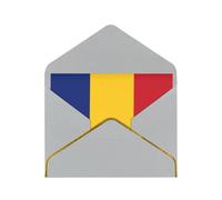 WXZYFP Flag of Romania Light Grey Gold-edged pearlescent paper greeting card, the paper is thick and tough, and it can be opened and closed by folding.