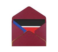 WXZYFP Flag of South Sudan Dark Red Gold-edged pearlescent paper greeting card, the paper is thick and tough, and it can be opened and closed by folding.
