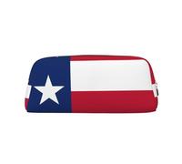 WXZYFP Flag of Texas The pencil case is made of cross-grain leather (PVC), 100% polyester lining, and full-screen printing