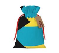 WXZYFP Flag of the Bahamas Linen drawstring gift bag, Christmas, birthday, party gift packaging, easy to wash