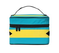 WXZYFP Flag of the Bahamas Multifunctional portable cosmetic bag with internal and external layered design, easy to organize various supplies.