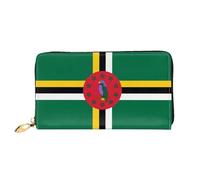 WXZYFP Flag of the Commonwealth of Dominica Leather long wallet, double-sided printing, microfiber leather material, unisex, waterproof and durable