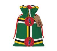 WXZYFP Flag of the Commonwealth of Dominica Linen drawstring gift bag, Christmas, birthday, party gift packaging, easy to wash