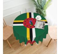 WXZYFP Flag of The Commonwealth of DominicaSingle-Sided Printed Round Tablecloth, Suitable for Different Occasions and Washable