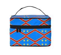 WXZYFP Flag of the Congo Multifunctional portable cosmetic bag with internal and external layered design, easy to organize various supplies.