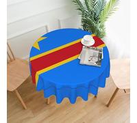 WXZYFP Flag of The CongoSingle-Sided Printed Round Tablecloth, Suitable for Different Occasions and Washable