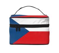 WXZYFP Flag of the Czech Republic Multifunctional portable cosmetic bag with internal and external layered design, easy to organize various supplies.