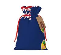 WXZYFP Flag of the Turks and Caicos Islands Linen drawstring gift bag, Christmas, birthday, party gift packaging, easy to wash