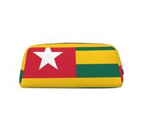 WXZYFP Flag of Togo The pencil case is made of cross-grain leather (PVC), 100% polyester lining, and full-screen printing