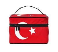 WXZYFP Flag of Turkey Multifunctional portable cosmetic bag with internal and external layered design, easy to organize various supplies.