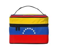 WXZYFP Flag of Venezuela Multifunctional portable cosmetic bag with internal and external layered design, easy to organize various supplies.