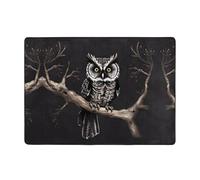 WXZYFP Flannel Anti-Slip Area Rug 80x58 inches, Non-Slip, Absorbent, Soft, Suitable for Living Room and Bedroom.Late Night Owl