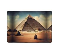 WXZYFP Flannel Anti-Slip Area Rug 80x58 inches, Non-Slip, Absorbent, Soft, Suitable for Living Room and Bedroom.Dreaming of The Pyramids of Khufu
