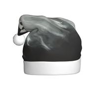 WXZYFP Floating Ghost Christmas Santa Hat for Adults, Unisex Velvet Classic Holiday Santa Claus Hat for