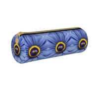 WXZYFP Flower heart bee Environmentally friendly cross-grain leather pencil case, lightweight and portable, suitable for daily use.