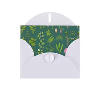 WXZYFP flowers and plants White Pearlescent paper greeting cards, shining on both sides, suitable for holiday greetings.