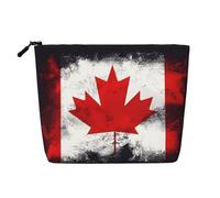 WXZYFP Full-print 100% polyester single-layer imitation linen cosmetic bag, suitable for daily travelCanadian flag