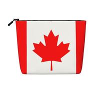 WXZYFP Full-print 100% polyester single-layer imitation linen cosmetic bag, suitable for daily travelCanadian flag