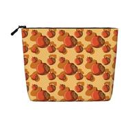 WXZYFP Full-print 100% polyester single-layer imitation linen cosmetic bag, suitable for daily travelCute little hamster