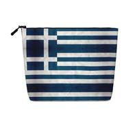 WXZYFP Full-print 100% polyester single-layer imitation linen cosmetic bag, suitable for daily travelgreek flag