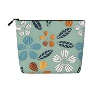 WXZYFP Full-print 100% polyester single-layer imitation linen cosmetic bag, suitable for daily travelLight coloured floral