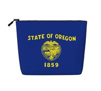 WXZYFP Full-print 100% polyester single-layer imitation linen cosmetic bag, suitable for daily travelOregon State Flag
