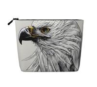 WXZYFP Full-print 100% polyester single-layer imitation linen cosmetic bag, suitable for daily travelSketching an eagle