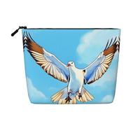 WXZYFP Full-print 100% polyester single-layer imitation linen cosmetic bag, suitable for daily travelSeagulls in flight