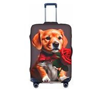 WXZYFP Gentleman-like dog The protective cover for the suitcase with a double-sided unique print helps you avoid taking the wrong suitcase during travel., White, Large