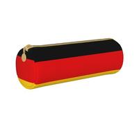 WXZYFP German flag Environmentally friendly cross-grain leather pencil case, lightweight and portable, suitable for daily use.
