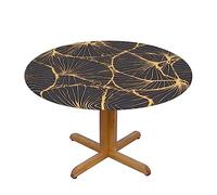 WXZYFP Golden Leaf A Variety of Round Table Covers, Made of 100% Polyester, can Protect The Tabletop.