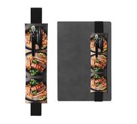 WXZYFP Golden Roast Printed double-sided leather (PVC) pencil case bookmark, holds 2-3 pens 8 to 10 inches tall
