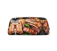 WXZYFP Golden Roast The pencil case is made of cross-grain leather (PVC), 100% polyester lining, and full-screen printing
