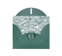 WXZYFP Green wavy stripe Dark Green Pearlescent paper greeting cards, shining on both sides, suitable for holiday greetings.