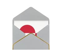 WXZYFP Greenland flag Light Grey Gold-edged pearlescent paper greeting card, the paper is thick and tough, and it can be opened and closed by folding.