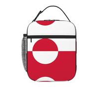 WXZYFP Greenland flag Portable insulated lunch bag, rich colors, Oxford cloth (100% polyester) + quilting + PEVA