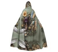 WXZYFP Happy Birthday Background Cloak with Hood Cape for Halloween Cosplayã€‚, Feather Flower, One size
