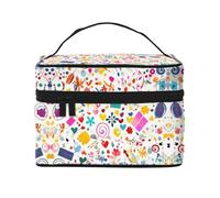 WXZYFP Happy Birthday Background Multifunctional portable cosmetic bag with internal and external layered design, easy to organize various supplies.