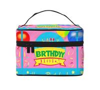 WXZYFP Happy Birthday Balloon Multifunctional portable cosmetic bag with internal and external layered design, easy to organize various supplies.