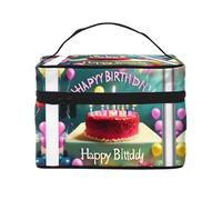 WXZYFP Happy Birthday Beautiful Multifunctional portable cosmetic bag with internal and external layered design, easy to organize various supplies.