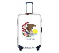 WXZYFP Illinois State Flag The protective cover for the suitcase with a double-sided unique print helps you avoid taking the wrong suitcase during travel.
