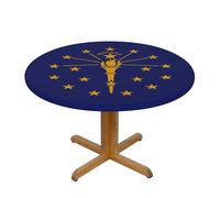 WXZYFP Indiana State Flag A Variety of Round Table Covers, Made of 100% Polyester, can Protect The Tabletop.