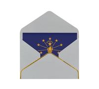 WXZYFP Indiana State Flag Light Grey Gold-edged pearlescent paper greeting card, the paper is thick and tough, and it can be opened and closed by folding.