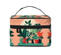 WXZYFP Indoor potted green plants Travel cosmetic bag, essential for outdoor travel enthusiasts, has a simple internal structure., Black, One Size