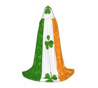 WXZYFP irish flag Large hooded cape for teenagers, suitable for Halloween and theme parties, easy to wash and care.
