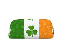 WXZYFP irish flag The pencil case is made of cross-grain leather (PVC), 100% polyester lining, and full-screen printing