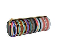 WXZYFP Irregular vertical lines Environmentally friendly cross-grain leather pencil case, lightweight and portable, suitable for daily use.